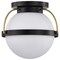 Nuvo Lakeshore 1-Light Small Flush Matte Black & Natural Brass White Opal Glass 60/7770 - alternate 4